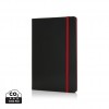 Deluxe hardcover A5 notebook with coloured side in Red, Black