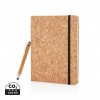A5 notebook with bamboo pen including stylus in Brown