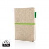 A5 jute notebook in Green, Green