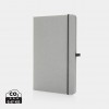 Recycled leather hardcover notebook A5 in Light Grey