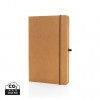 Recycled leather hardcover notebook A5 in Brown