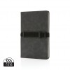 Deluxe hardcover PU notebook A5 with phone and pen holder in Grey