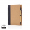 Kraft spiral notebook with pen in Blue