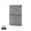 GRS certified recycled felt A5 softcover notebook in Grey