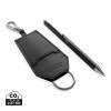 SP Tula RCS certified recycled PU key holder and pen set in Black