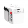 SKROSS World Travel Adapter MUV 2-pole with USB A and C in White