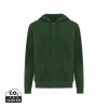 Iqoniq Abisko recycled cotton zip through hoodie in Forest Green