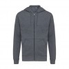 Iqoniq Abisko recycled cotton zip through hoodie in Heather Anthracite