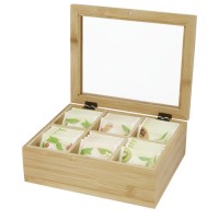 Ocre bamboo tea box