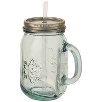 Juggo recycled glass mug with straw