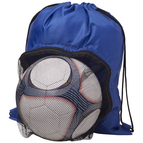 Goal drawstring backpack with football compartment