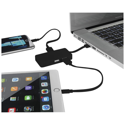 Grid USB Hub with Dual Cables
