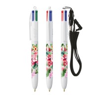 BIC® 4 Colours ballpen + lanyard