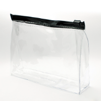 Clear PVC, Black Slide Zipper Bag