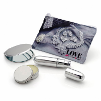 Silver Look Hand Handbag Set, 3pc 