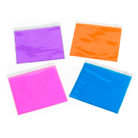 Small Slide Zip Clear & Orange PVC Bag