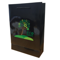 Walton A4 Gloss Laminated Black Paper Carrier Bag