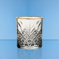 360ml Clear Glass Gold Rim Tumbler
