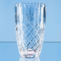 19cm Lead Crystal Panelled Barrel Vase