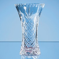 23cm Lead Crystal Panelled Flared Vase