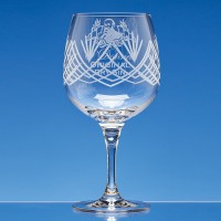 700ml Panel Gin Glass with Frost Cutting