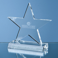 11cm Optical Crystal 5 Pointed Star on Base Award