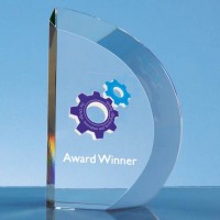 15.5cm Optical Crystal Facet Curve Award