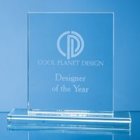 12cm x 9cm x 12mm Clear Glass Rectangle Award
