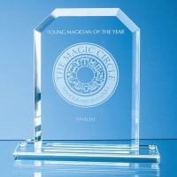 15cm x 9.5cm x 12mm Jade Glass Bevelled Edge Honour Award