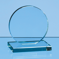 10cm x 12mm Jade Glass Circle Award
