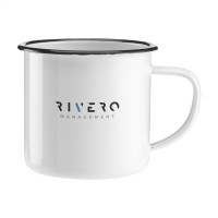 Retro Enamel Mug  White/black