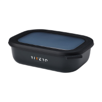 Mepal Cirqula Multi Use Rectangular Bowl 1 L Lunchbox Nordic Black