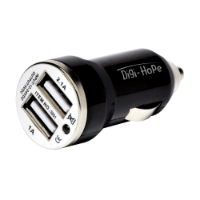 Dual Usb Carcharger Black