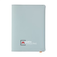 Recycled Leather Passport Holder Light Blue