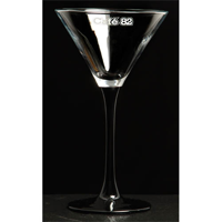 Tall black stemmed martini glass
