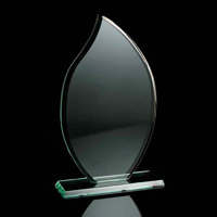 Flame jade green award 160mm high in SLB