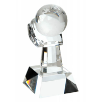 Large Globe In Hand Trophy