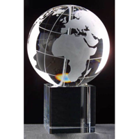100mm globe trophy on large cube