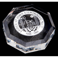 Octagon crystal paperweight