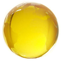 Yellow tint crystal globe
