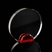Medium round crystal frame with red stand