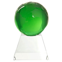 80mm green globe on pyramid