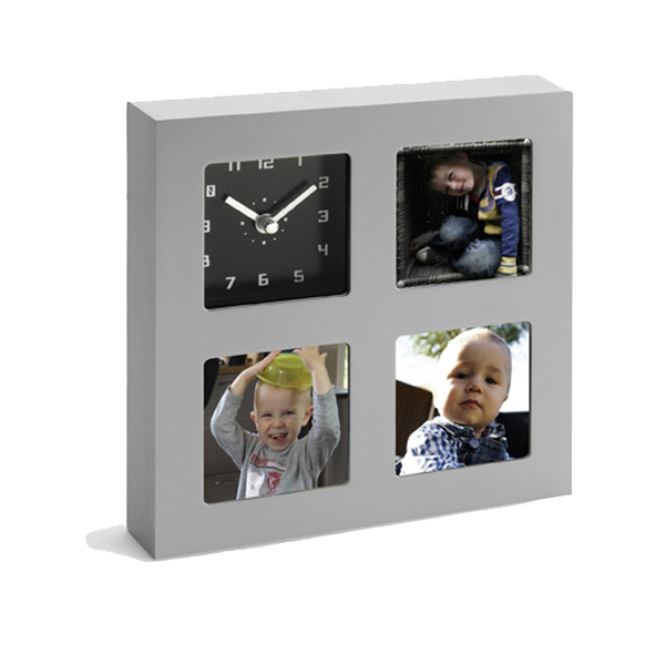 Clock and photo holder