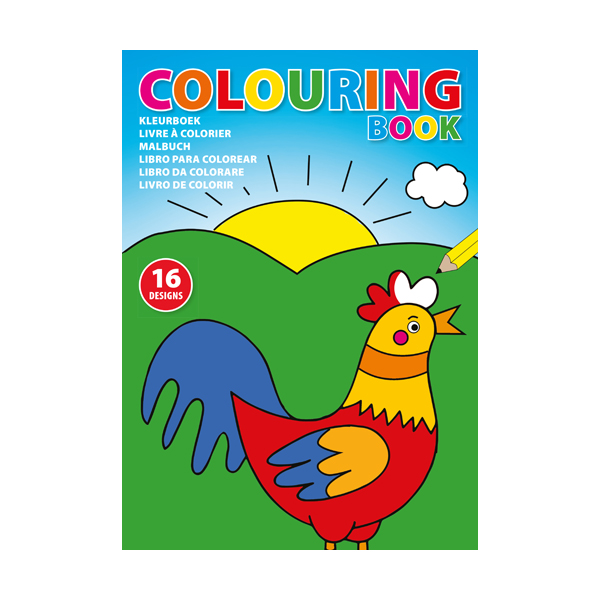 A4 Colouring book with 16 diferent designs on 250gsm paper.