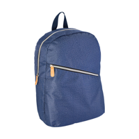 Polyester laptop backpack in denim look, with one large front zipped pocket, one large, soft padded main compartment and soft padded adjustable shoulder straps. 