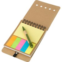 Wire bound notebook with sticky notes              