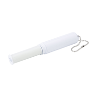Plastic cleaning roller for clothes with an integral sewing kit and attached to a metal key chain.