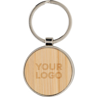 Bamboo and metal key chain