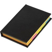 Notebook with sticky notes