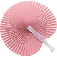 Paper hand held fan with plastic handle